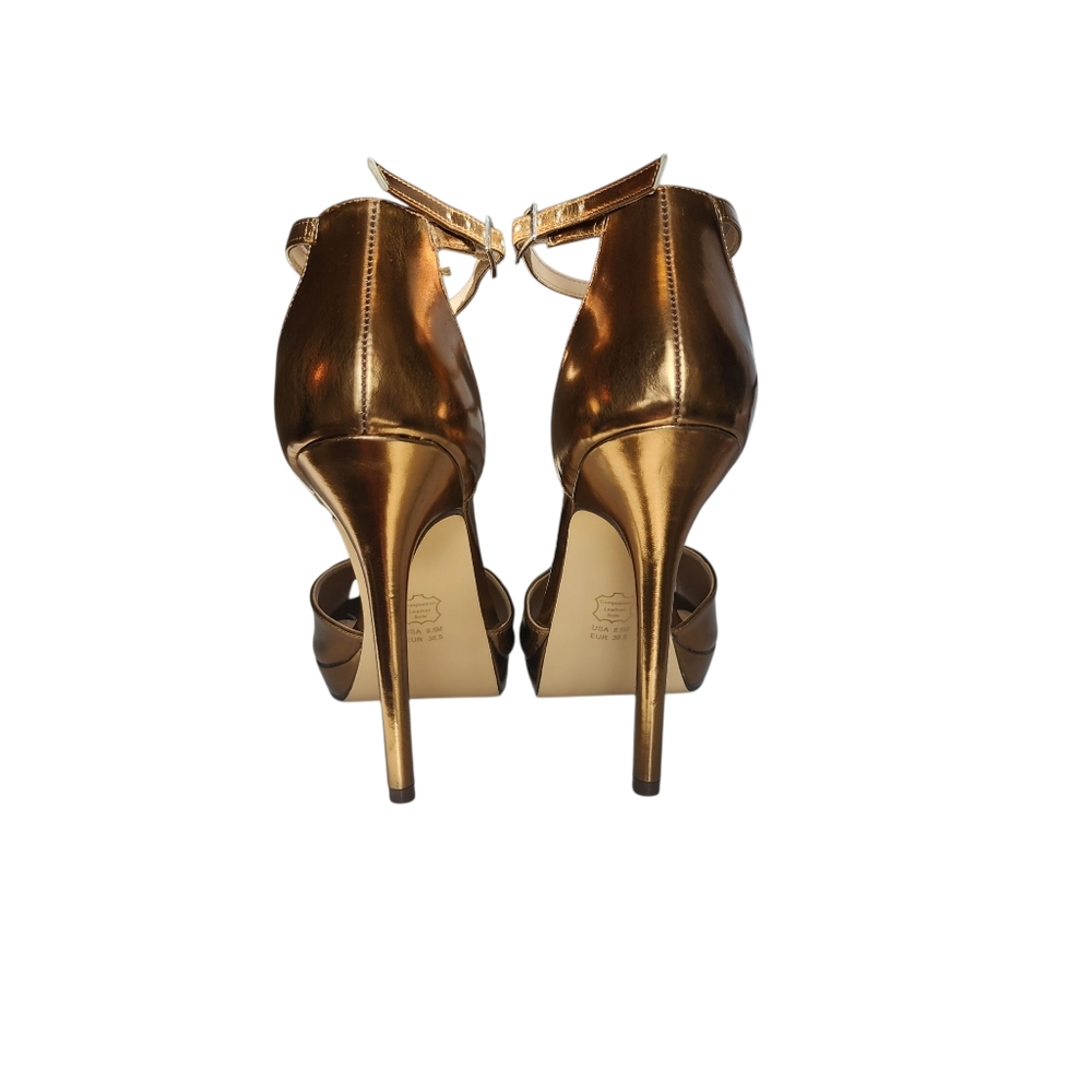 Nina Famia Platform Sandals In Metallic Gold. Sz. 8.5 - Picture 5 of 8